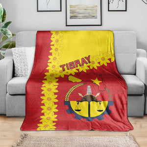 Tigray Ethiopia Blanket Tigray Seal With Flag Map - African Pattern