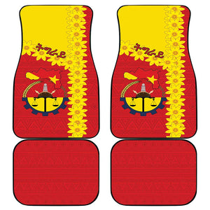 Tigray Ethiopia Car Mats Tigray Seal With Flag Map - African Pattern