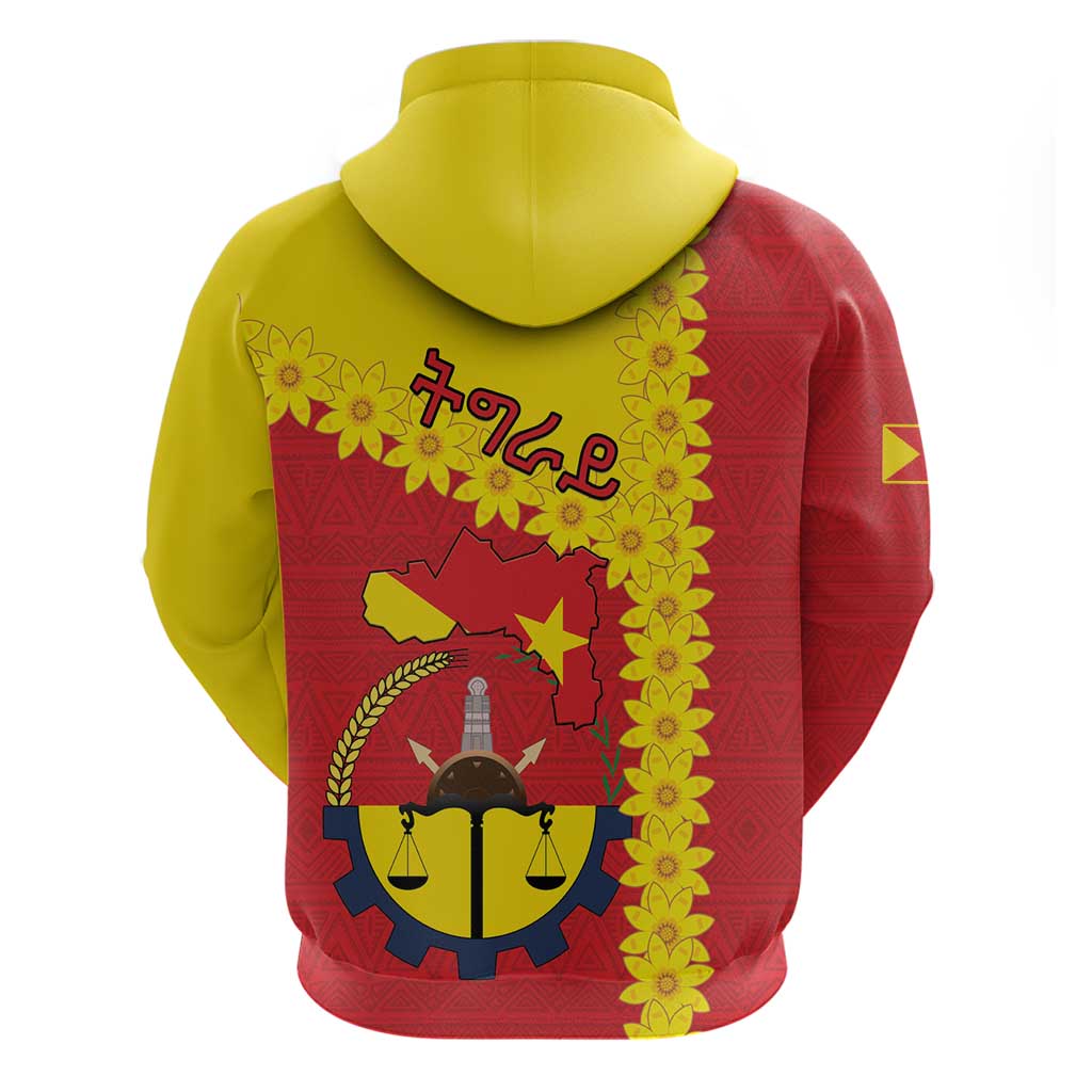 Tigray Ethiopia Hoodie Tigray Seal With Flag Map - African Pattern