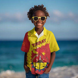 Tigray Ethiopia Kid Hawaiian Shirt Tigray Seal With Flag Map - African Pattern