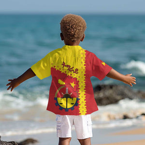 Tigray Ethiopia Kid Hawaiian Shirt Tigray Seal With Flag Map - African Pattern