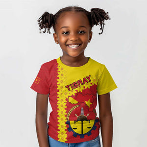 Tigray Ethiopia Kid T shirt Tigray Seal With Flag Map - African Pattern