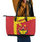 Tigray Ethiopia Leather Tote Bag Tigray Seal With Flag Map - African Pattern