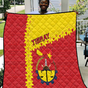 Tigray Ethiopia Quilt Tigray Seal With Flag Map - African Pattern