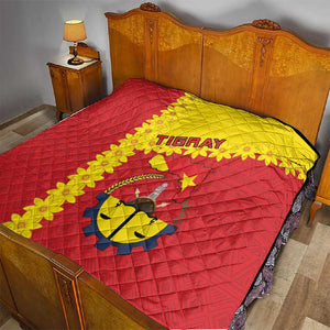 Tigray Ethiopia Quilt Tigray Seal With Flag Map - African Pattern