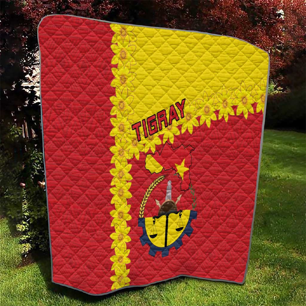 Tigray Ethiopia Quilt Tigray Seal With Flag Map - African Pattern