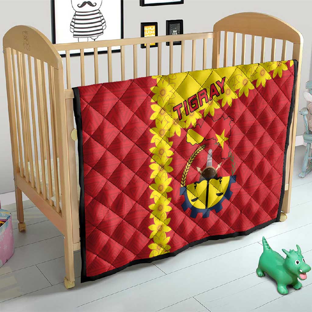 Tigray Ethiopia Quilt Tigray Seal With Flag Map - African Pattern