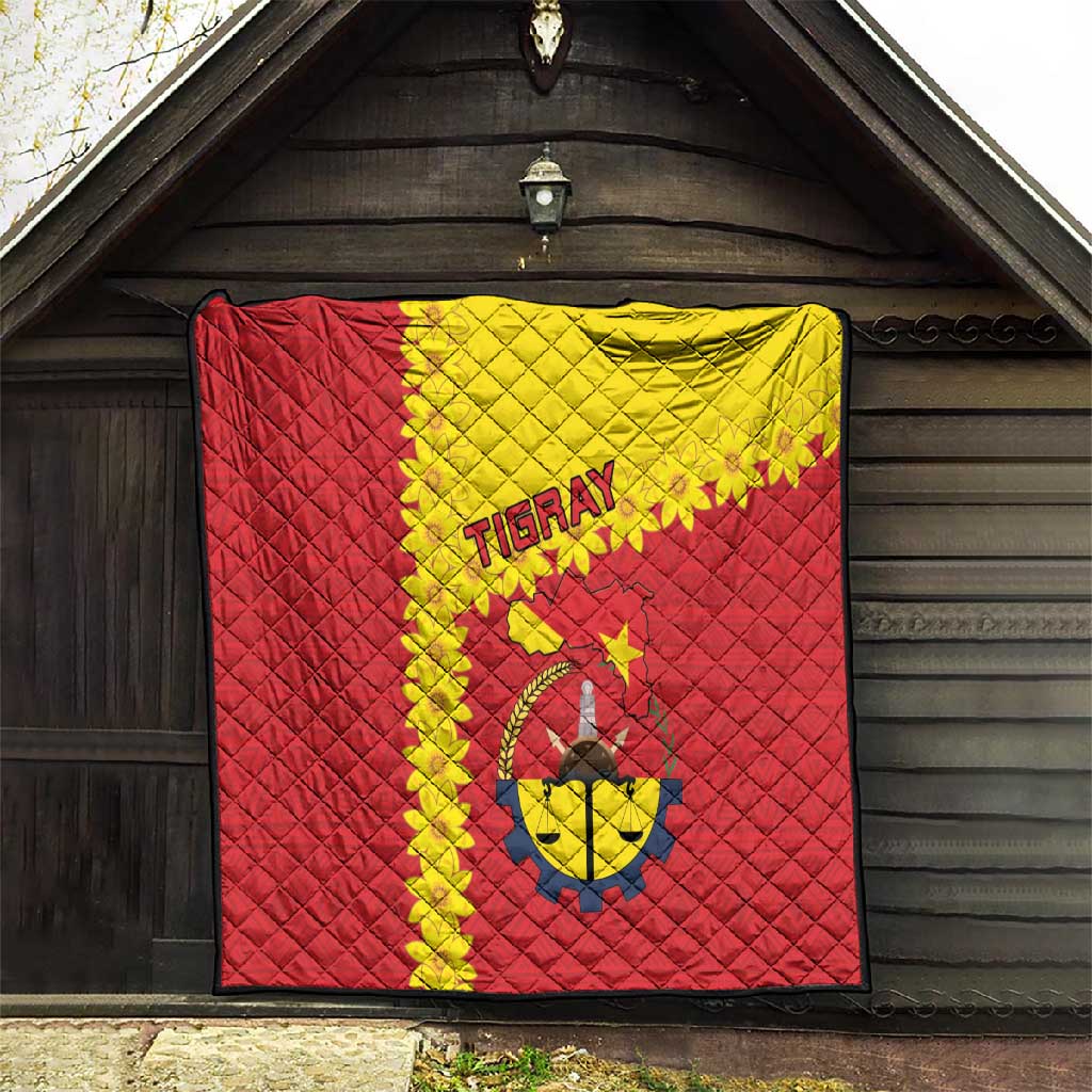 Tigray Ethiopia Quilt Tigray Seal With Flag Map - African Pattern