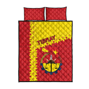 Tigray Ethiopia Quilt Bed Set Tigray Seal With Flag Map - African Pattern