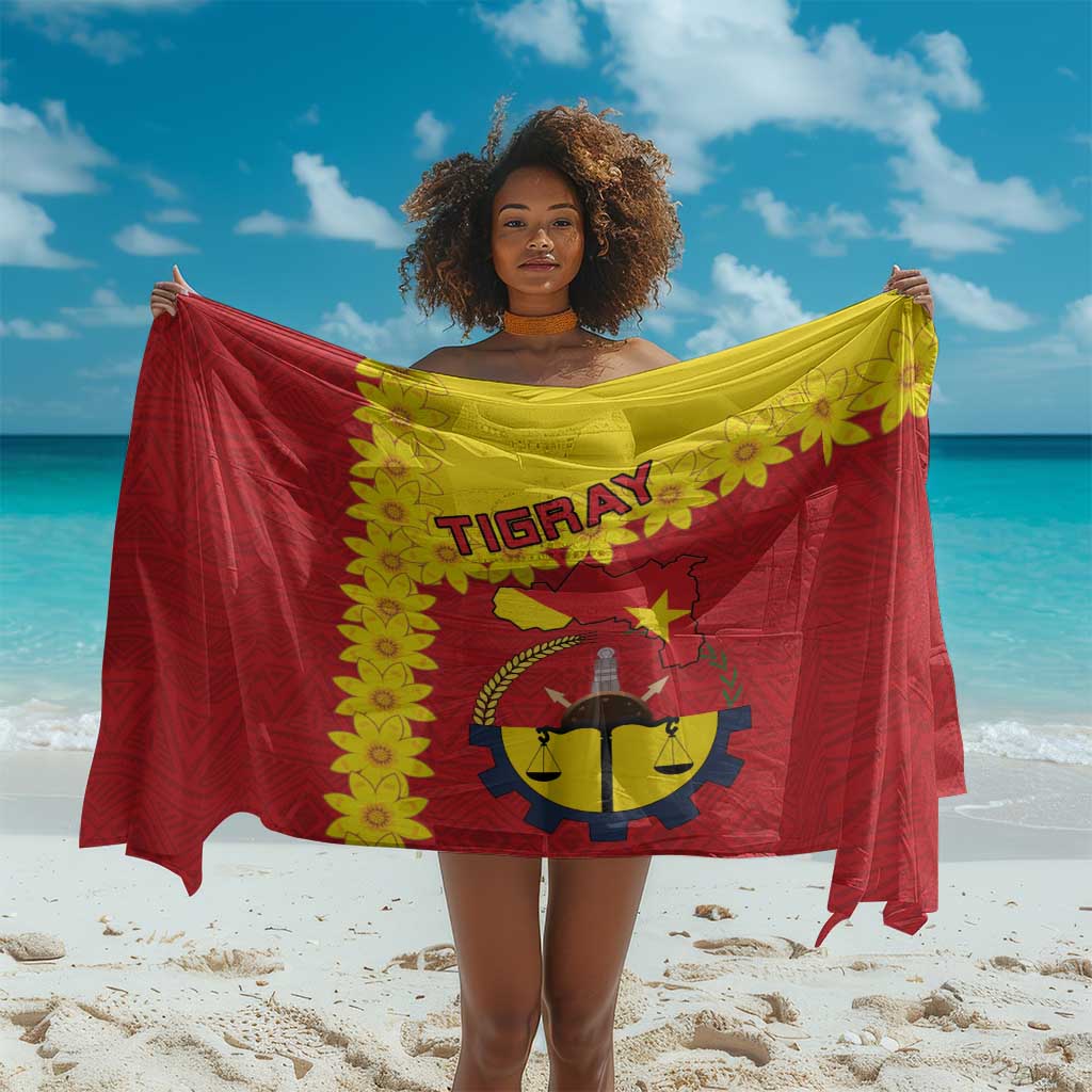 Tigray Ethiopia Sarong Tigray Seal With Flag Map - African Pattern