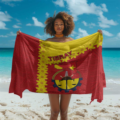 Tigray Ethiopia Sarong Tigray Seal With Flag Map - African Pattern