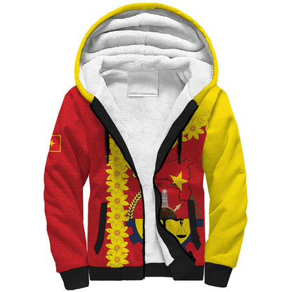 Tigray Ethiopia Sherpa Hoodie Tigray Seal With Flag Map - African Pattern