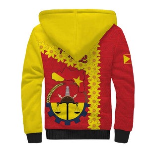 Tigray Ethiopia Sherpa Hoodie Tigray Seal With Flag Map - African Pattern