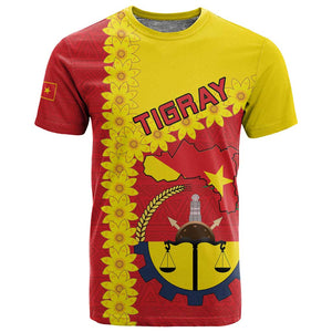 Tigray Ethiopia T shirt Tigray Seal With Flag Map - African Pattern