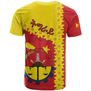 Tigray Ethiopia T shirt Tigray Seal With Flag Map - African Pattern