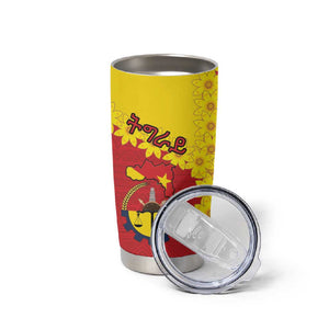 Tigray Ethiopia Tumbler Cup Tigray Seal With Flag Map - African Pattern