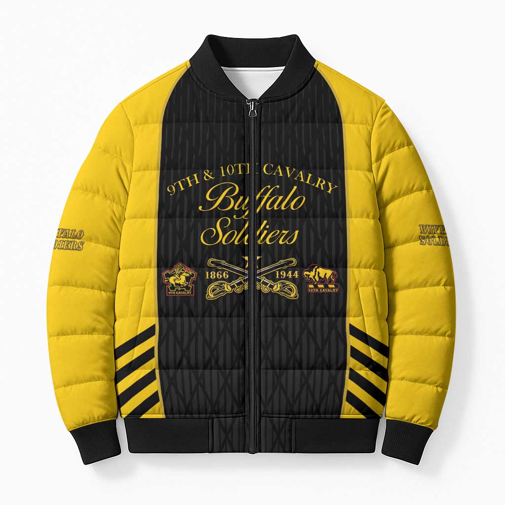 Personalized Buffalo Soldiers Bomber Puffer Jacket 9th & 10th Cavalry Regiment