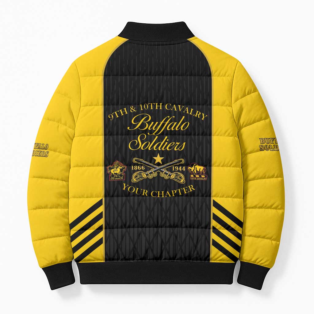 Personalized Buffalo Soldiers Bomber Puffer Jacket 9th & 10th Cavalry Regiment