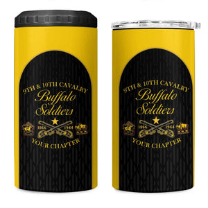 Personalized Buffalo Soldiers 4 in 1 Can Cooler Tumbler 9th & 10th Cavalry Regiment