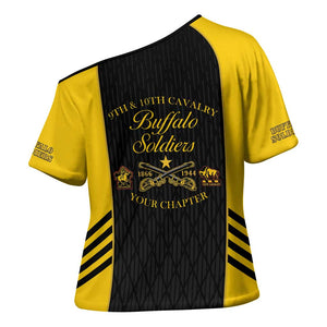 Personalized Buffalo Soldiers Cross Shoulder Shirt 9th & 10th Cavalry Regiment