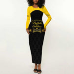 Personalized Buffalo Soldiers Long Sleeve Bodycon Dress 9th & 10th Cavalry Regiment