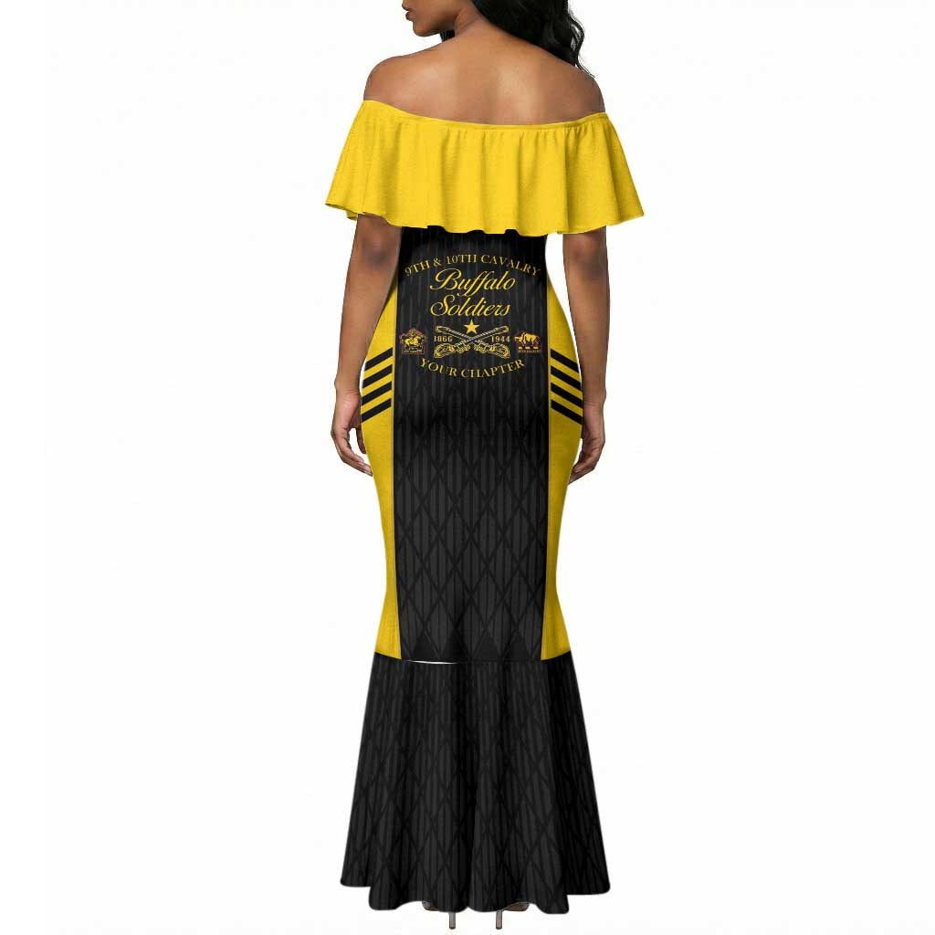Personalized Buffalo Soldiers Mermaid Dress 9th & 10th Cavalry Regiment
