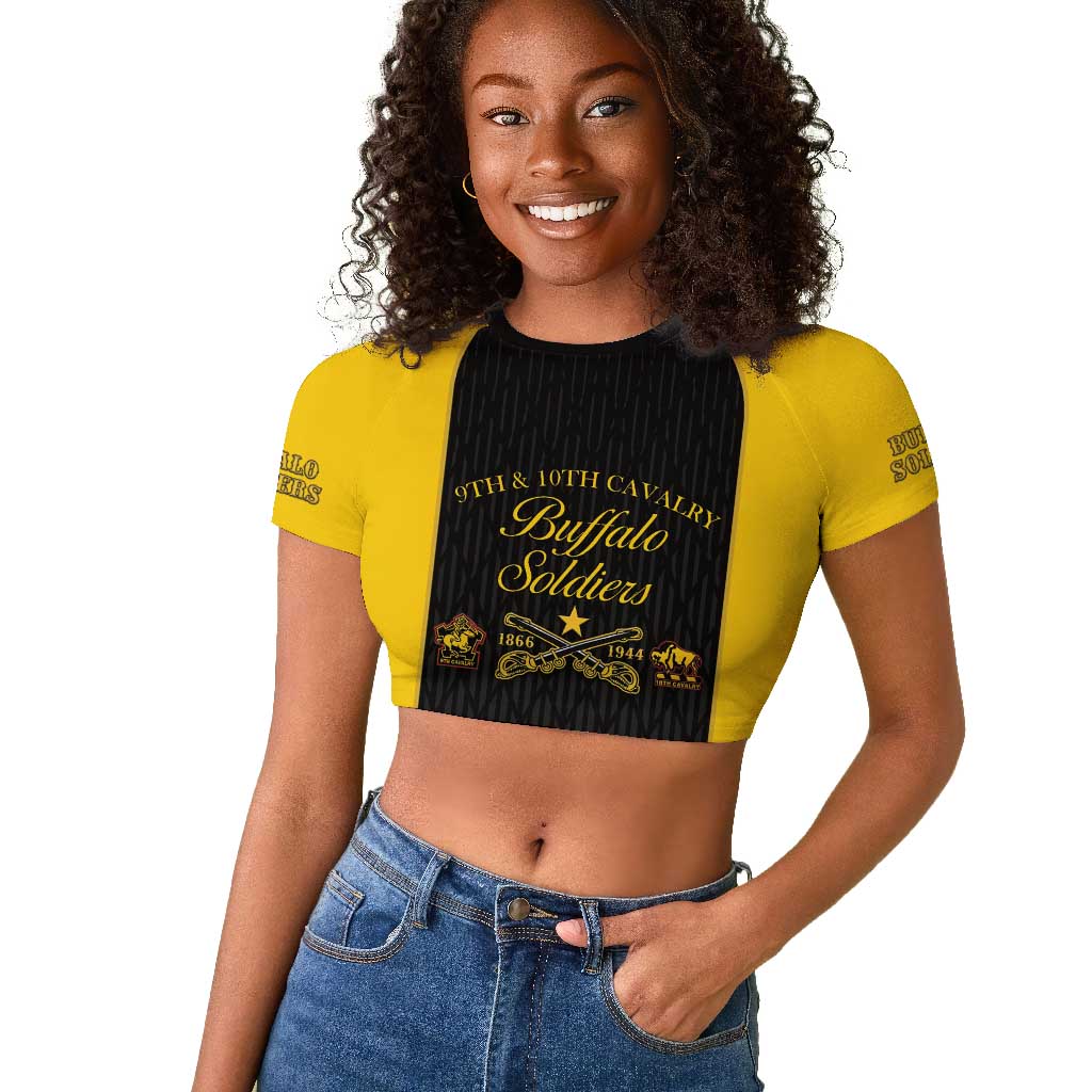 Personalized Buffalo Soldiers Raglan Cropped T shirt 9th & 10th Cavalry Regiment