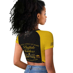 Personalized Buffalo Soldiers Raglan Cropped T shirt 9th & 10th Cavalry Regiment