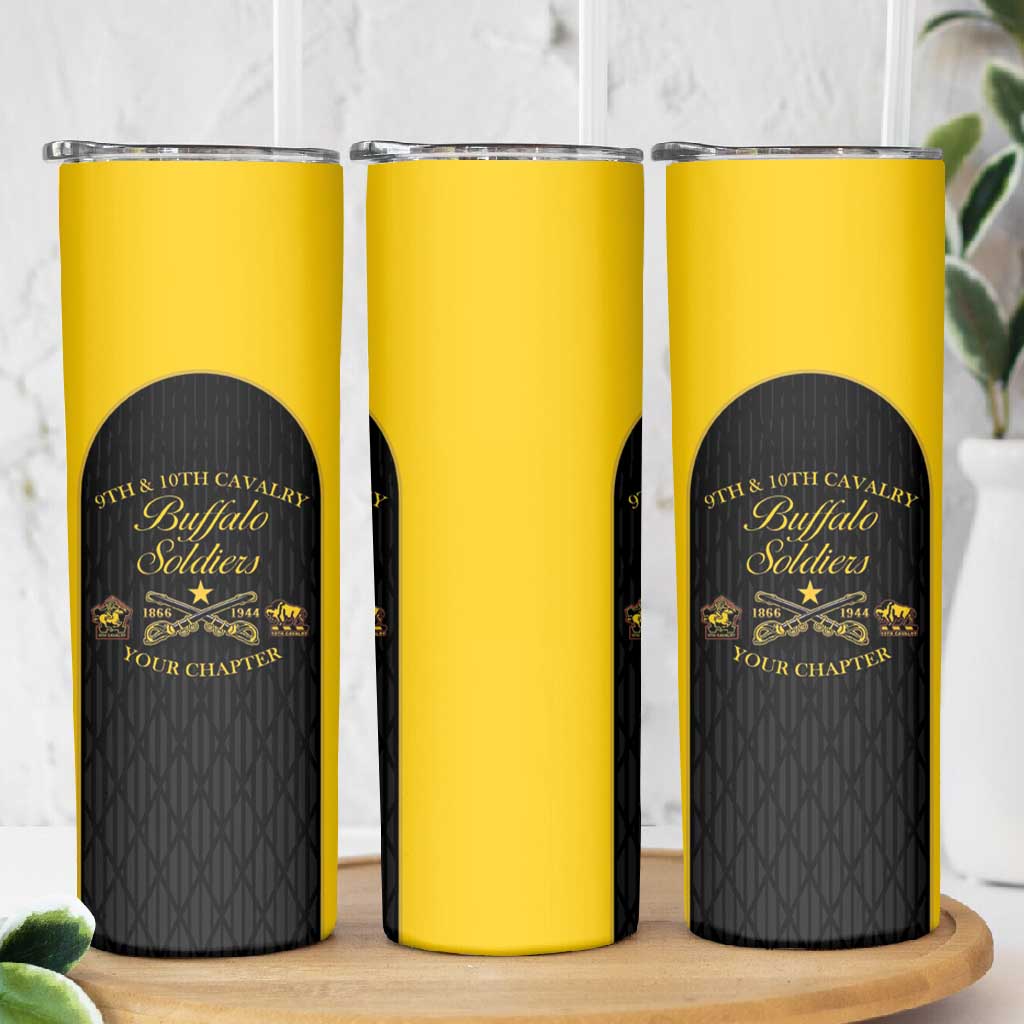 Personalized Buffalo Soldiers Skinny Tumbler 9th & 10th Cavalry Regiment