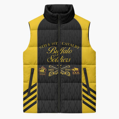 Personalized Buffalo Soldiers Sleeveless Puffer Jacket 9th & 10th Cavalry Regiment