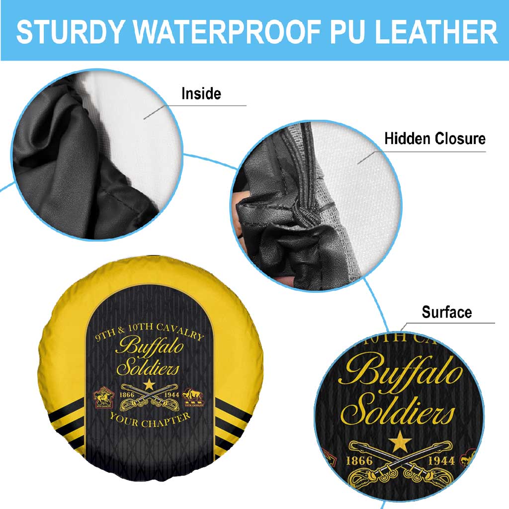 Personalized Buffalo Soldiers Spare Tire Cover 9th & 10th Cavalry Regiment