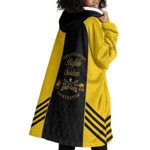 Personalized Buffalo Soldiers Wearable Blanket Hoodie 9th & 10th Cavalry Regiment