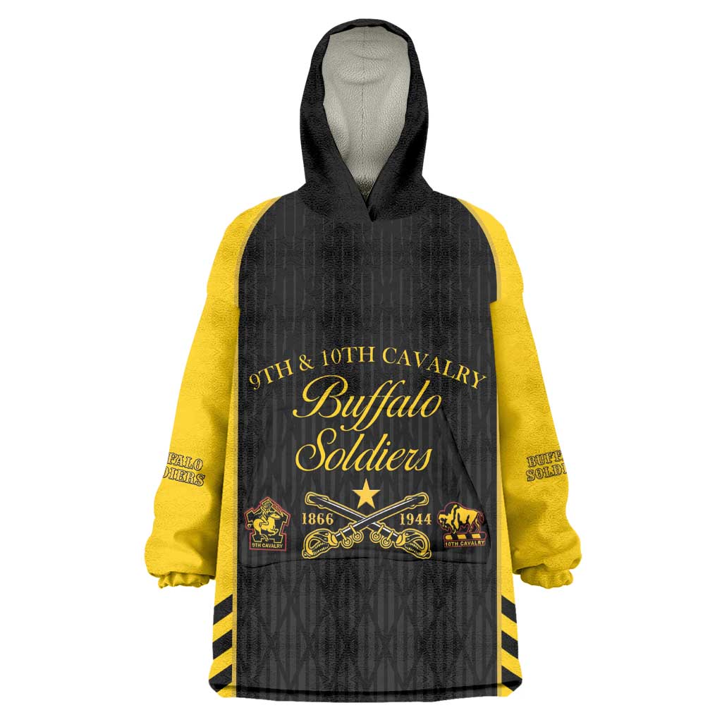 Personalized Buffalo Soldiers Wearable Blanket Hoodie 9th & 10th Cavalry Regiment