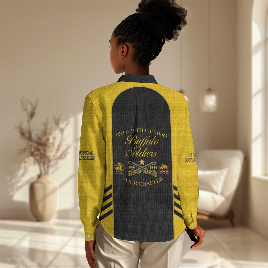 Personalized Buffalo Soldiers Women Casual Shirt 9th & 10th Cavalry Regiment