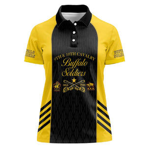 Personalized Buffalo Soldiers Women Polo Shirt 9th & 10th Cavalry Regiment