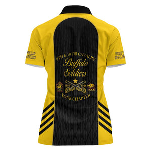 Personalized Buffalo Soldiers Women Polo Shirt 9th & 10th Cavalry Regiment