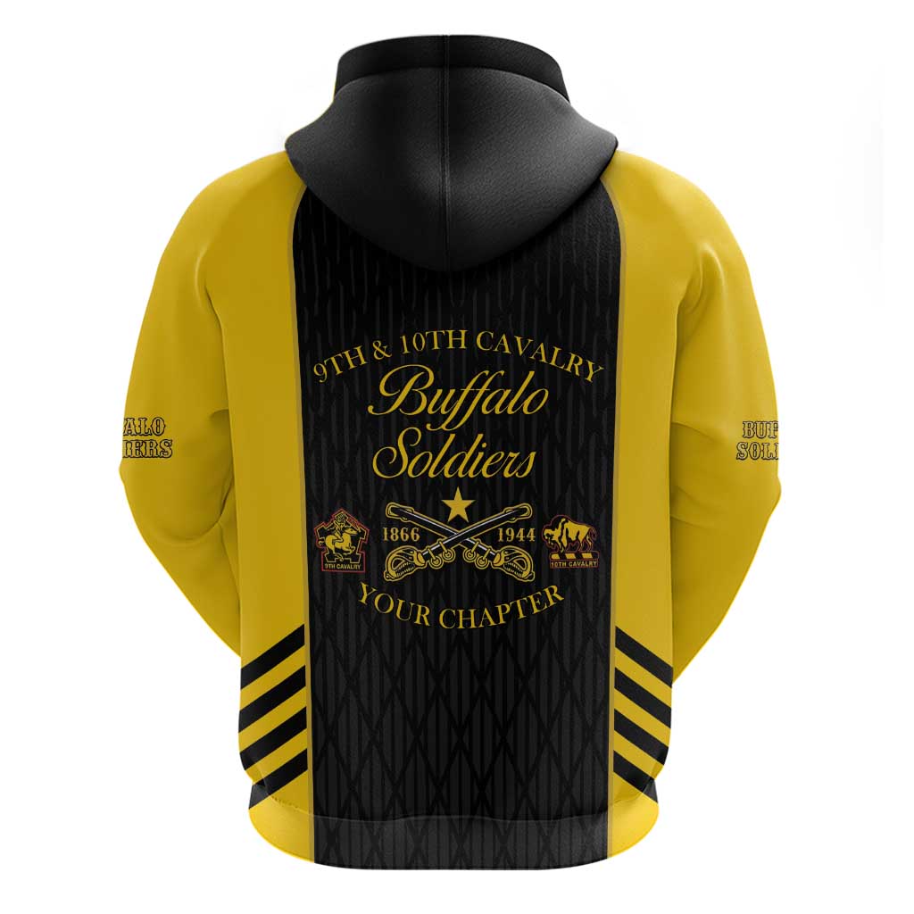 Personalized Buffalo Soldiers Zip Hoodie 9th & 10th Cavalry Regiment