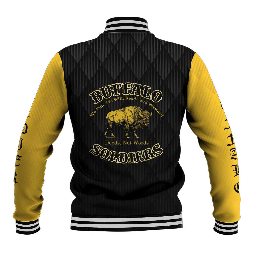 Personalized Buffalo Soldiers Baseball Jacket We Can We Will Ready and Forward