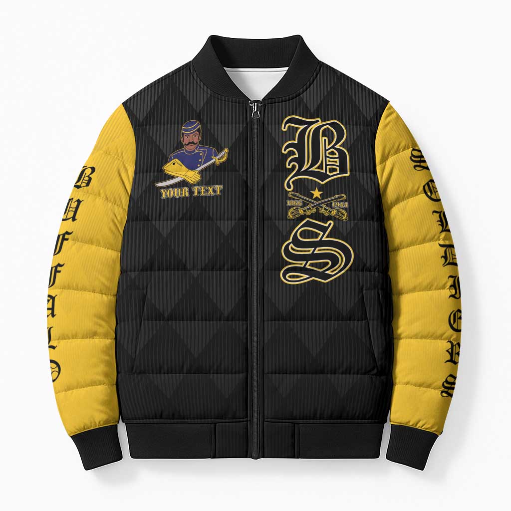 Personalized Buffalo Soldiers Bomber Puffer Jacket We Can We Will Ready and Forward