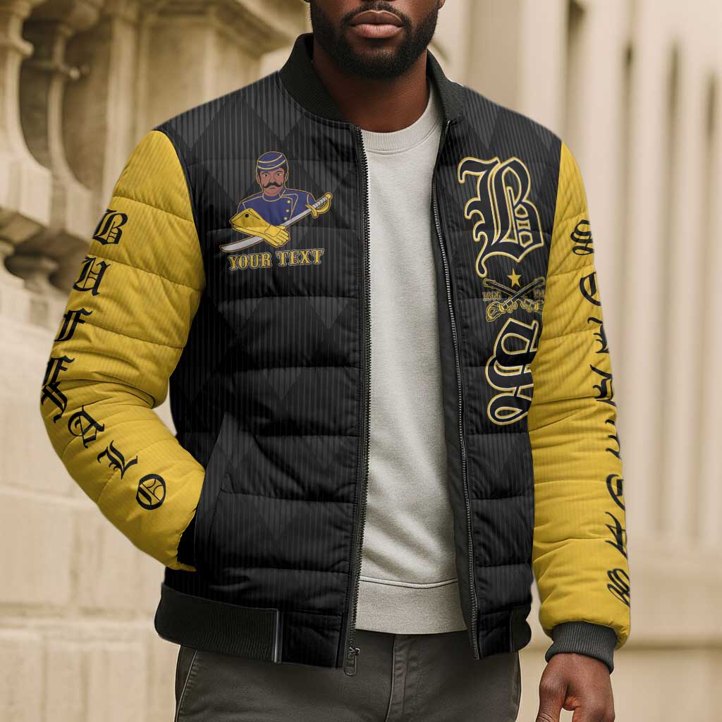 Personalized Buffalo Soldiers Bomber Puffer Jacket We Can We Will Ready and Forward