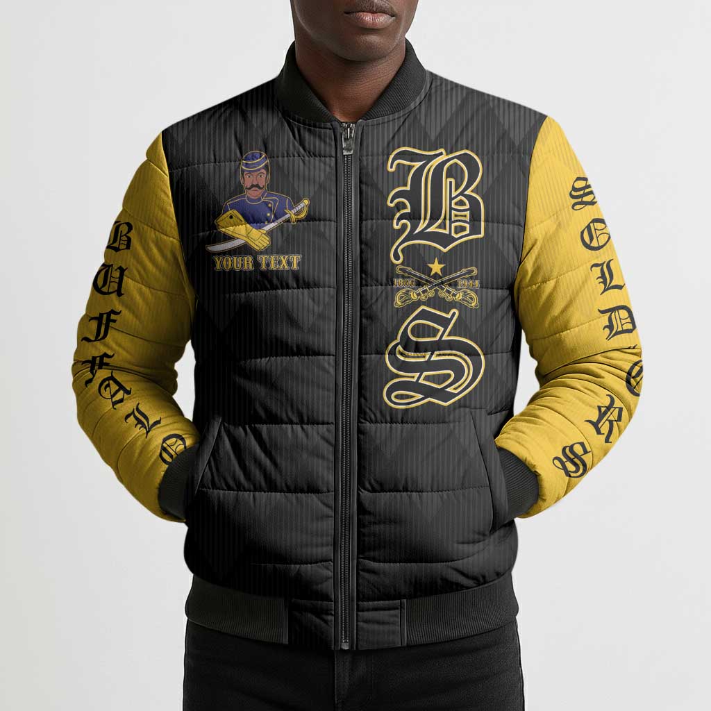 Personalized Buffalo Soldiers Bomber Puffer Jacket We Can We Will Ready and Forward
