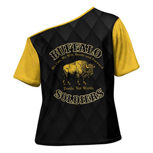 Personalized Buffalo Soldiers Cross Shoulder Shirt We Can We Will Ready and Forward
