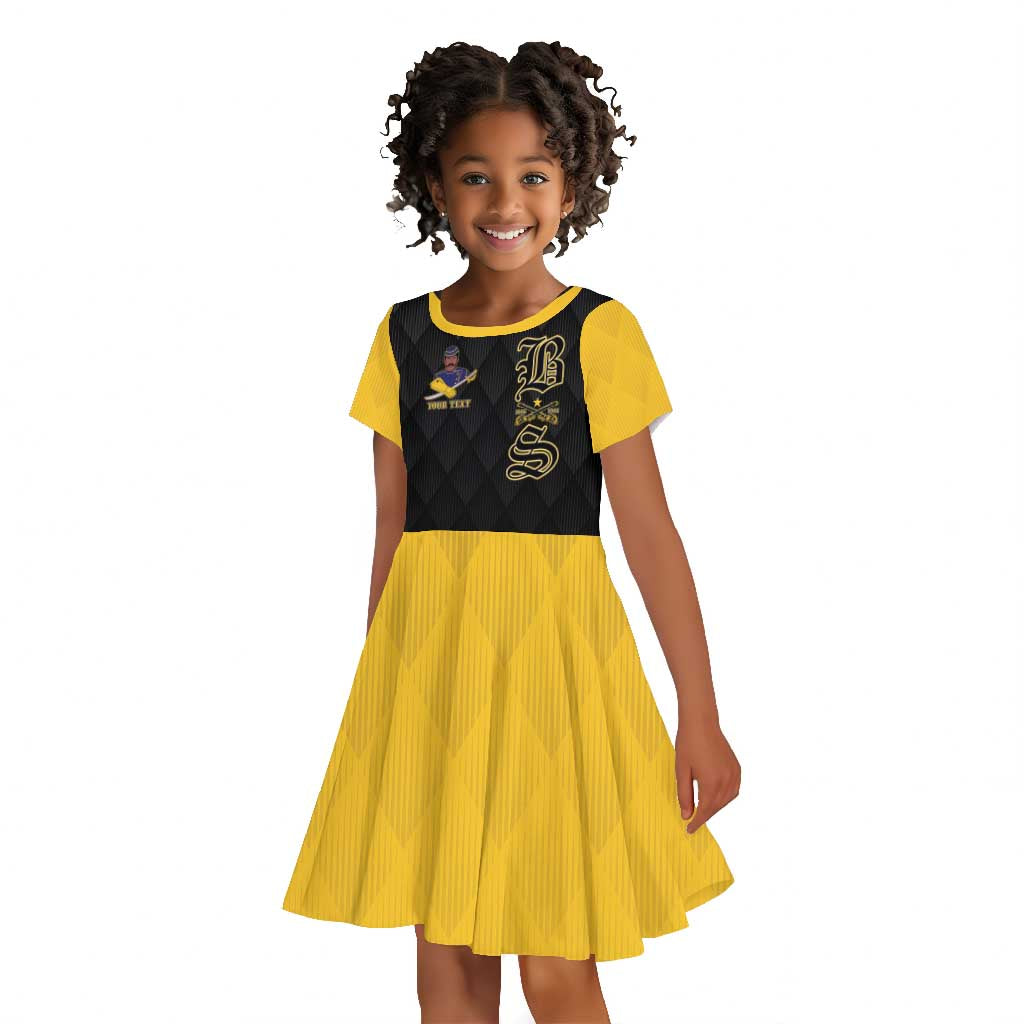 Personalized Buffalo Soldiers Kid Short Sleeve Dress We Can We Will Ready and Forward