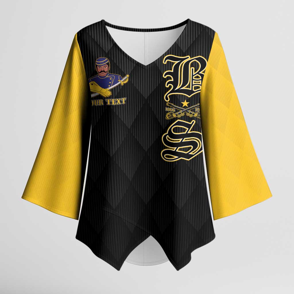 Personalized Buffalo Soldiers Kimono Sleeve Blouse We Can We Will Ready and Forward