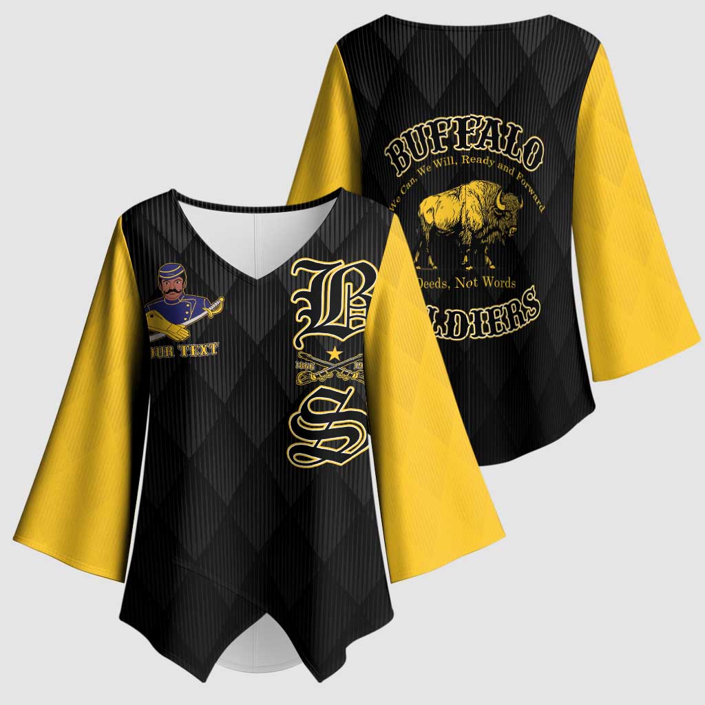 Personalized Buffalo Soldiers Kimono Sleeve Blouse We Can We Will Ready and Forward