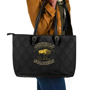 Buffalo Soldiers Leather Tote Bag We Can We Will Ready and Forward