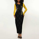 Personalized Buffalo Soldiers Long Sleeve Bodycon Dress We Can We Will Ready and Forward