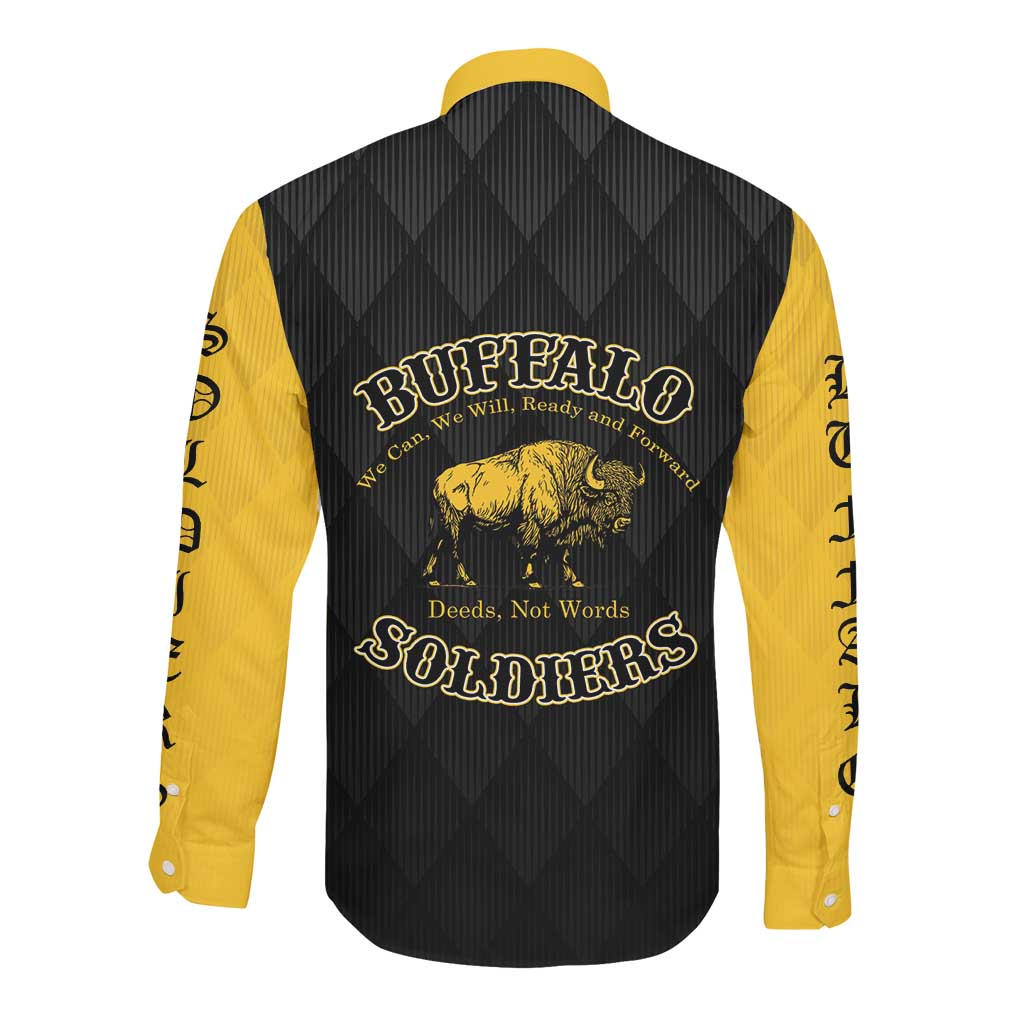 Personalized Buffalo Soldiers Long Sleeve Button Shirt We Can We Will Ready and Forward