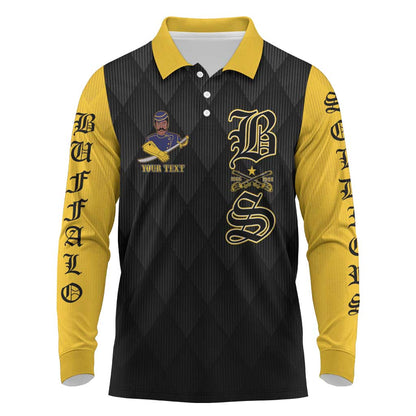 Personalized Buffalo Soldiers Long Sleeve Polo Shirt We Can We Will Ready and Forward
