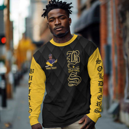 Personalized Buffalo Soldiers Long Sleeve Shirt We Can We Will Ready and Forward